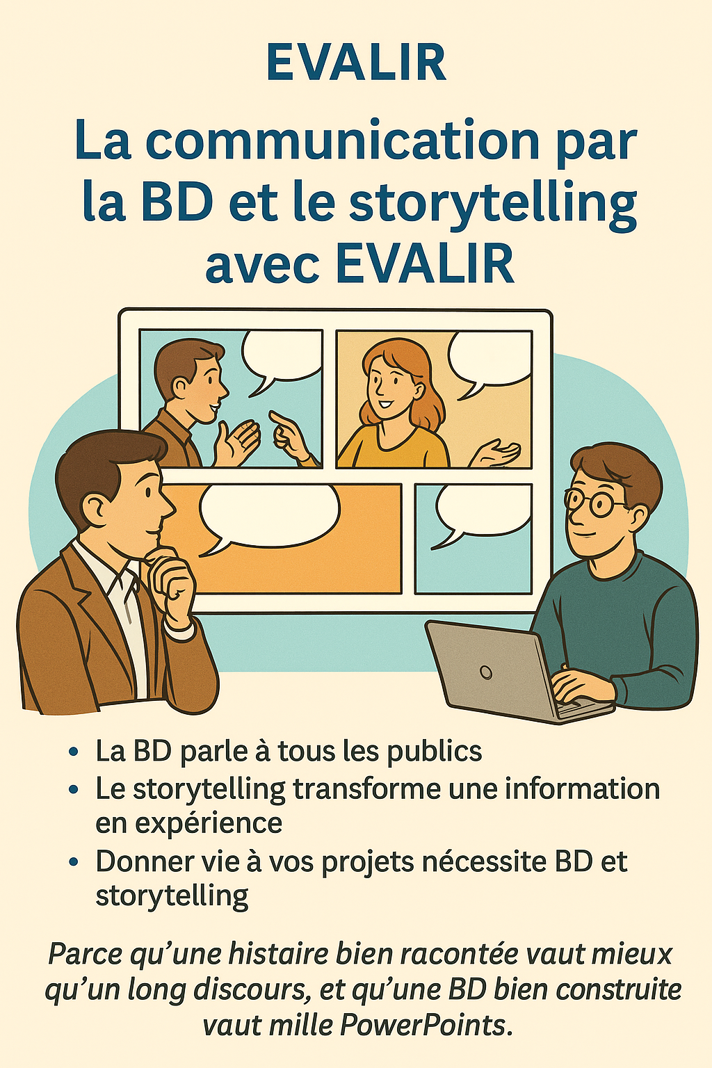 La communication par la BD et le storytelling avec EVALIR